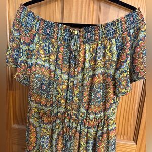 Floral Off-Shoulder Maxi Dress - Multicolor
